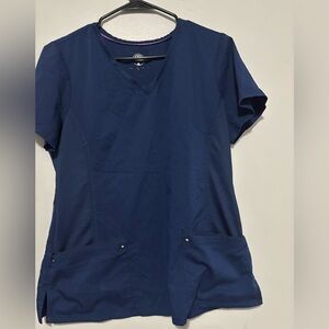 Healing Hands Navy Blue Women's Scrub Top